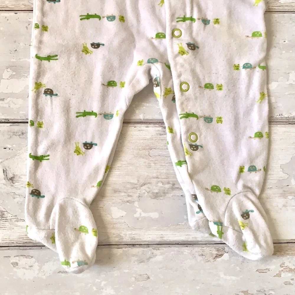 Baby 6m Unisex Gender Neutral Footie Sleeper Green White Carters